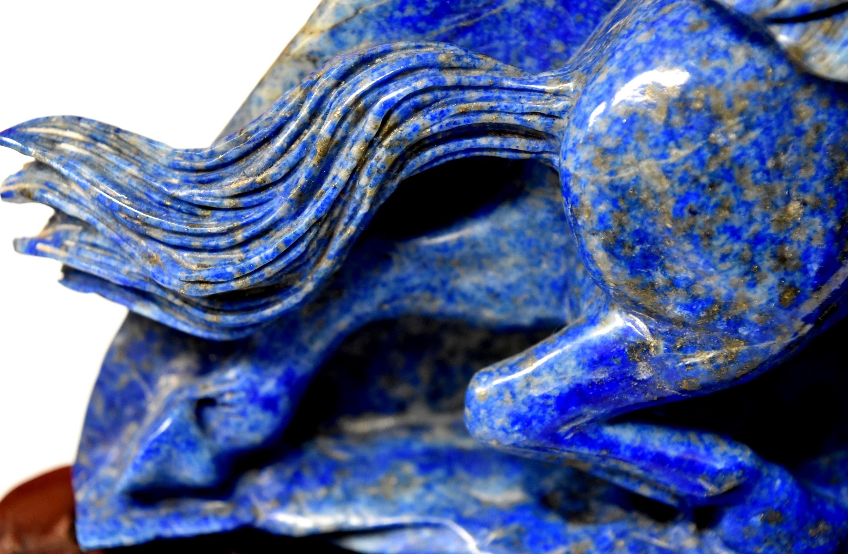 Lapis Lazuli Pegasus Statue, Horse Sculpture 5
