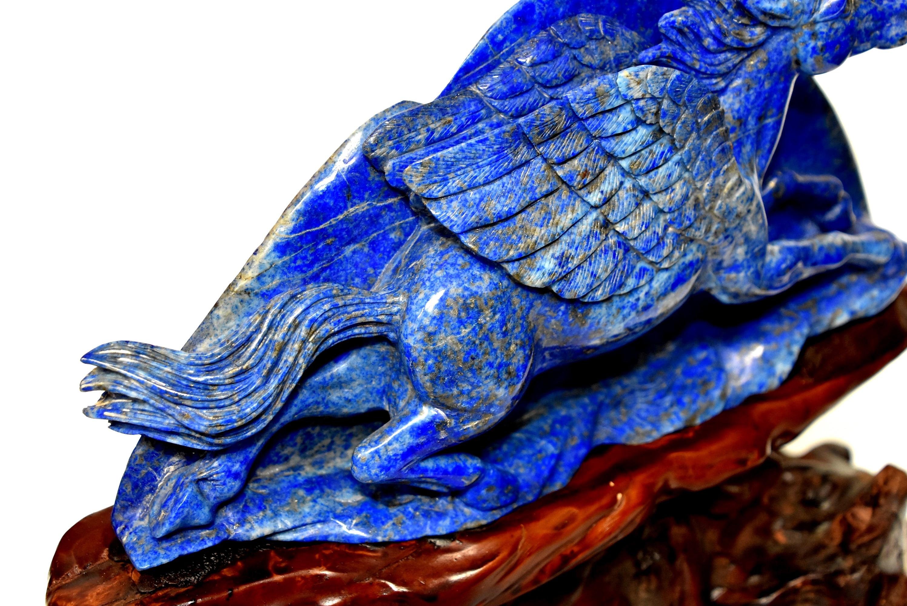 Lapis Lazuli Pegasus Statue, Horse Sculpture 1