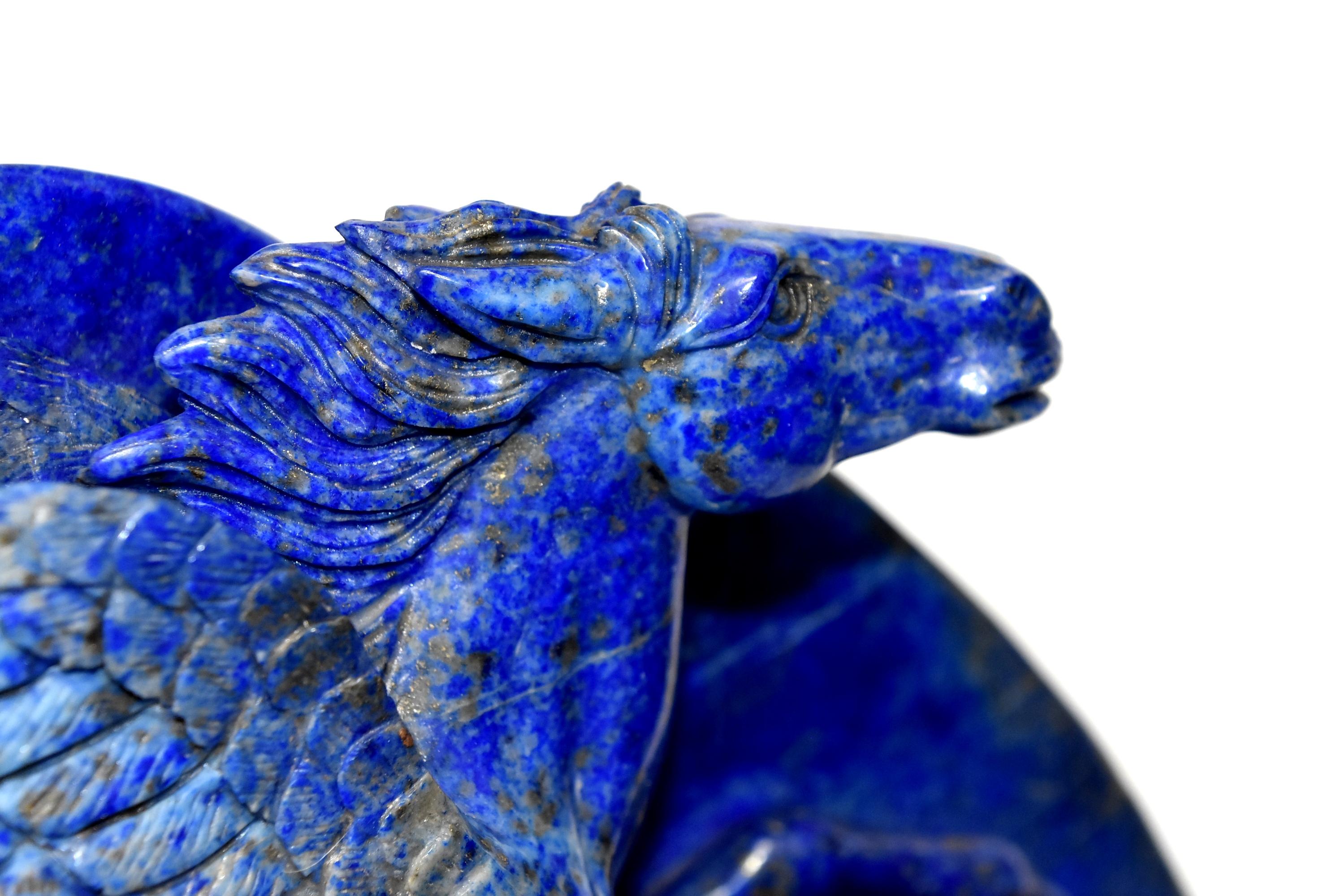 Lapis Lazuli Pegasus Statue, Horse Sculpture 2