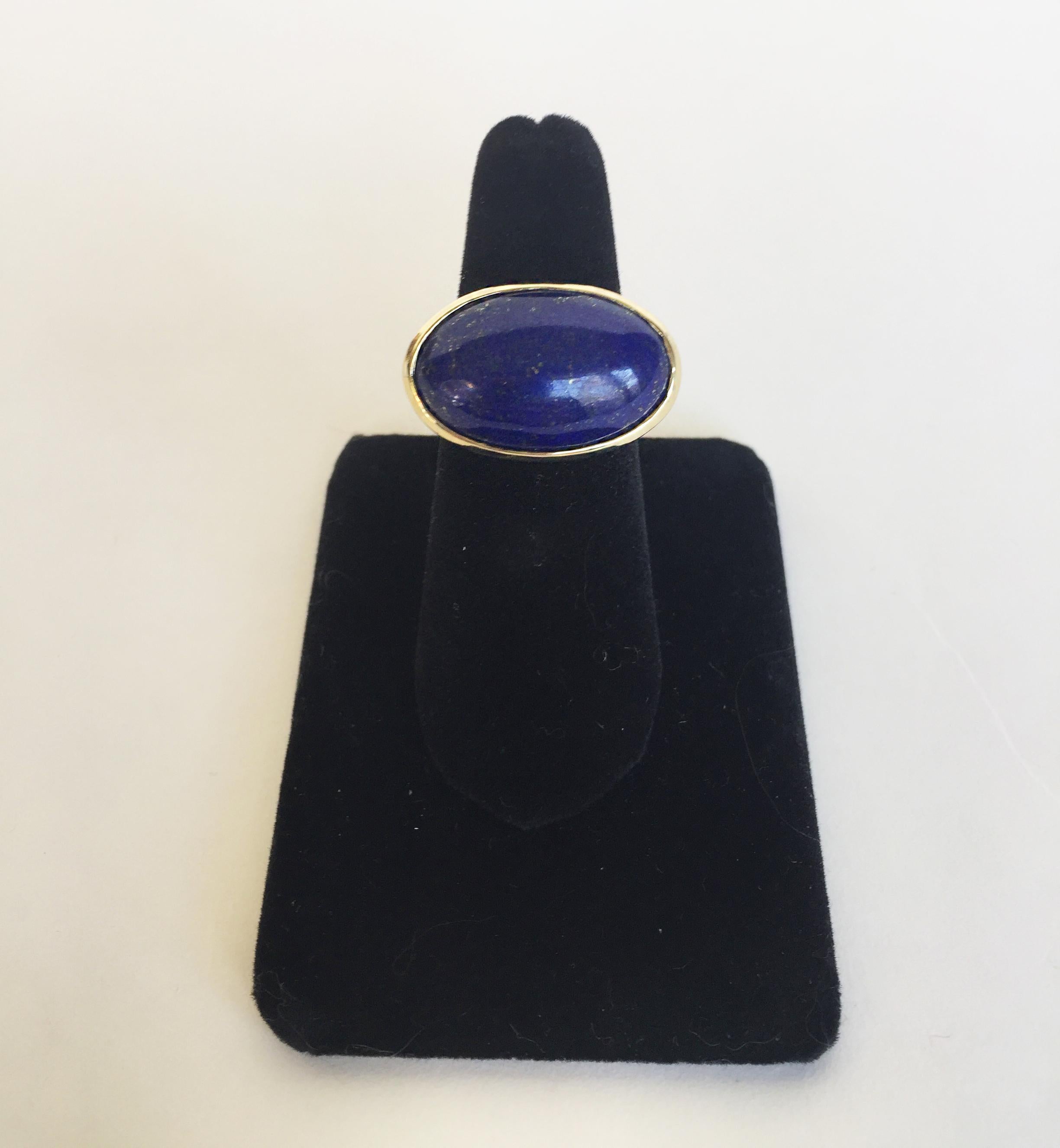 Marina J Lapis Lazuli and 14 K Yellow Gold  Ring  In New Condition In Los Angeles, CA