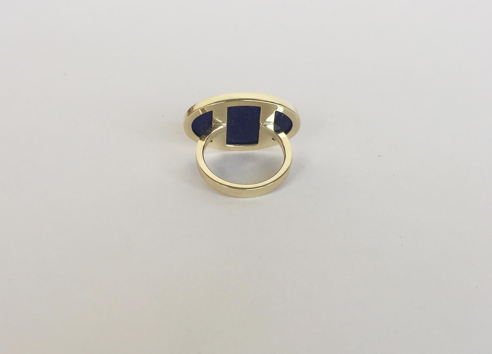 Marina J Lapis Lazuli and 14 K Yellow Gold  Ring  2