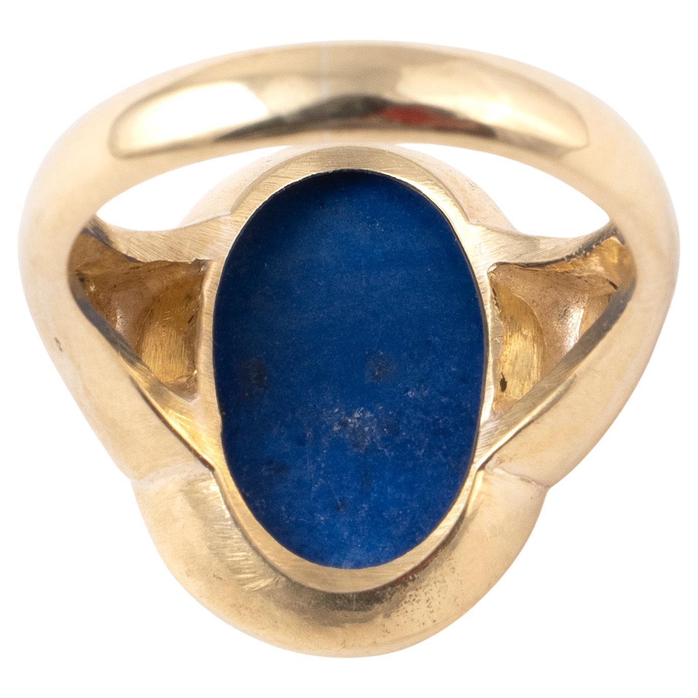 Classical Roman Lapis Lazuli Roman Magical Intaglio Ring of Abraxas 2nd-3rd Century A.D.