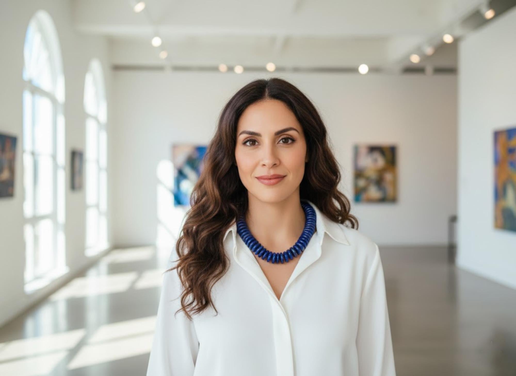 Collana di perline a rondelle di lapislazzuli in vendita 1