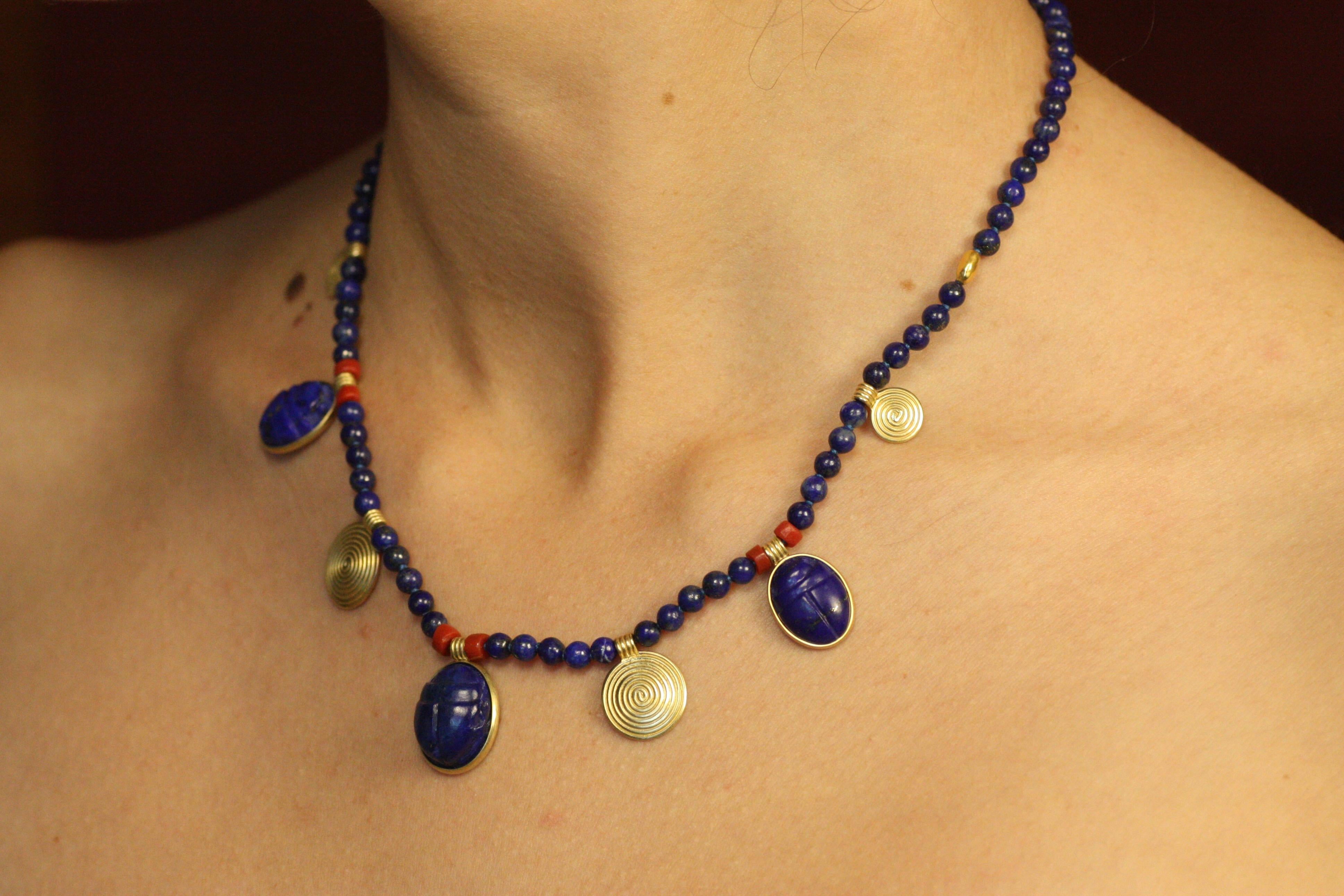 Collana di Lapislazzuli Scarabeo 16