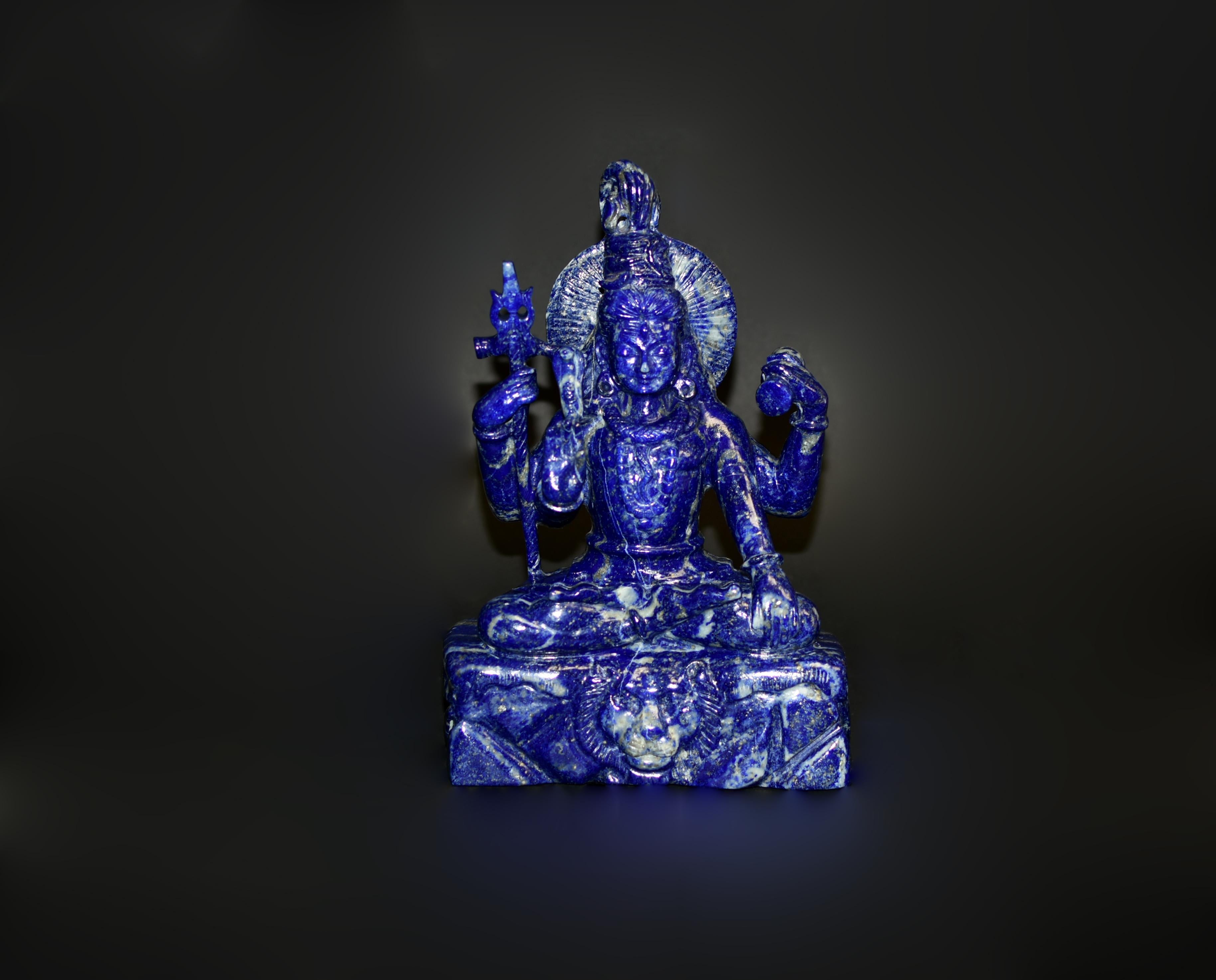 Lapis Lazuli Shiva Statue Natual Finest 8.5 lb For Sale 4