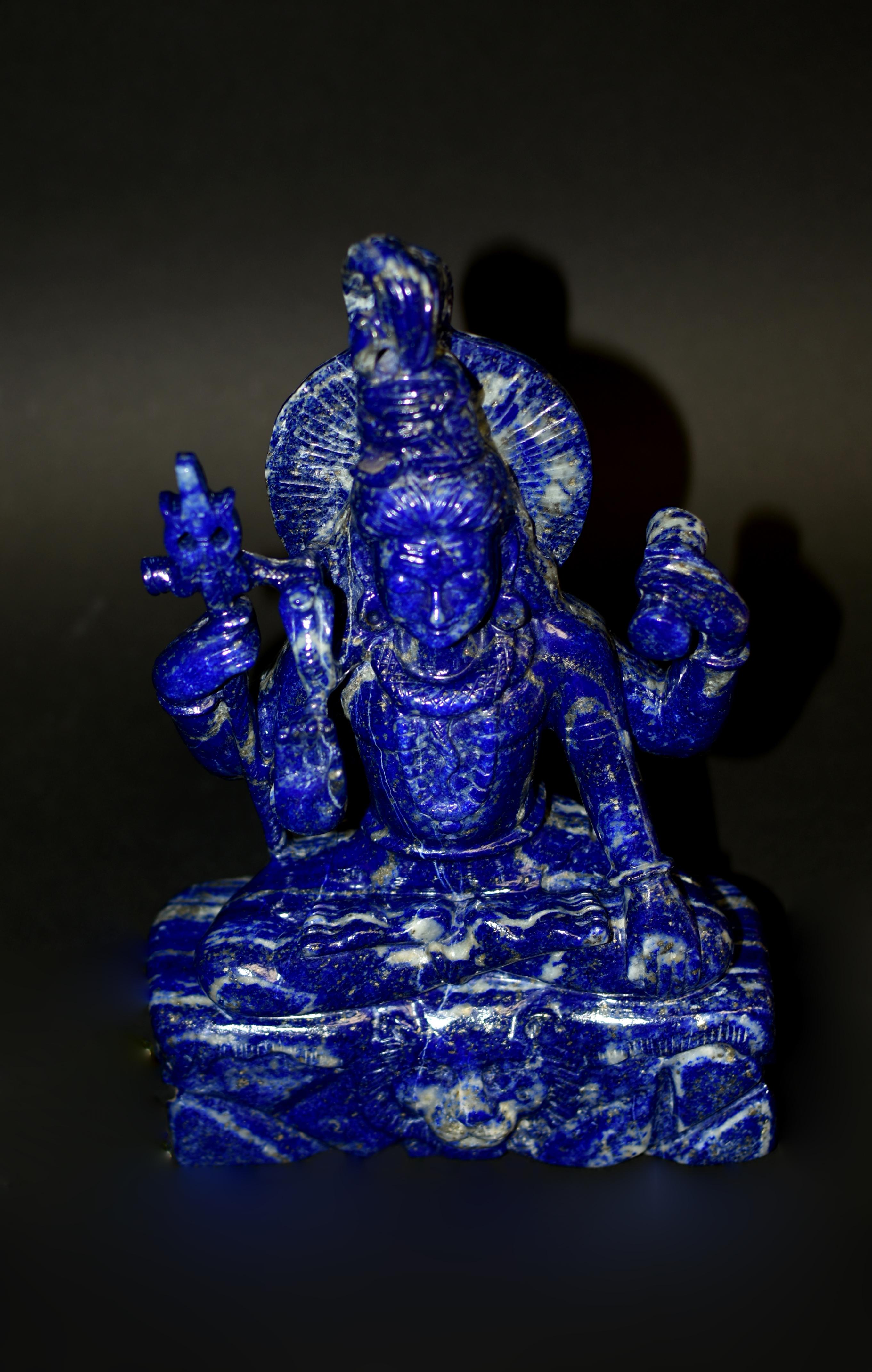 Lapis Lazuli Shiva Statue Natual Finest 8.5 lb For Sale 5