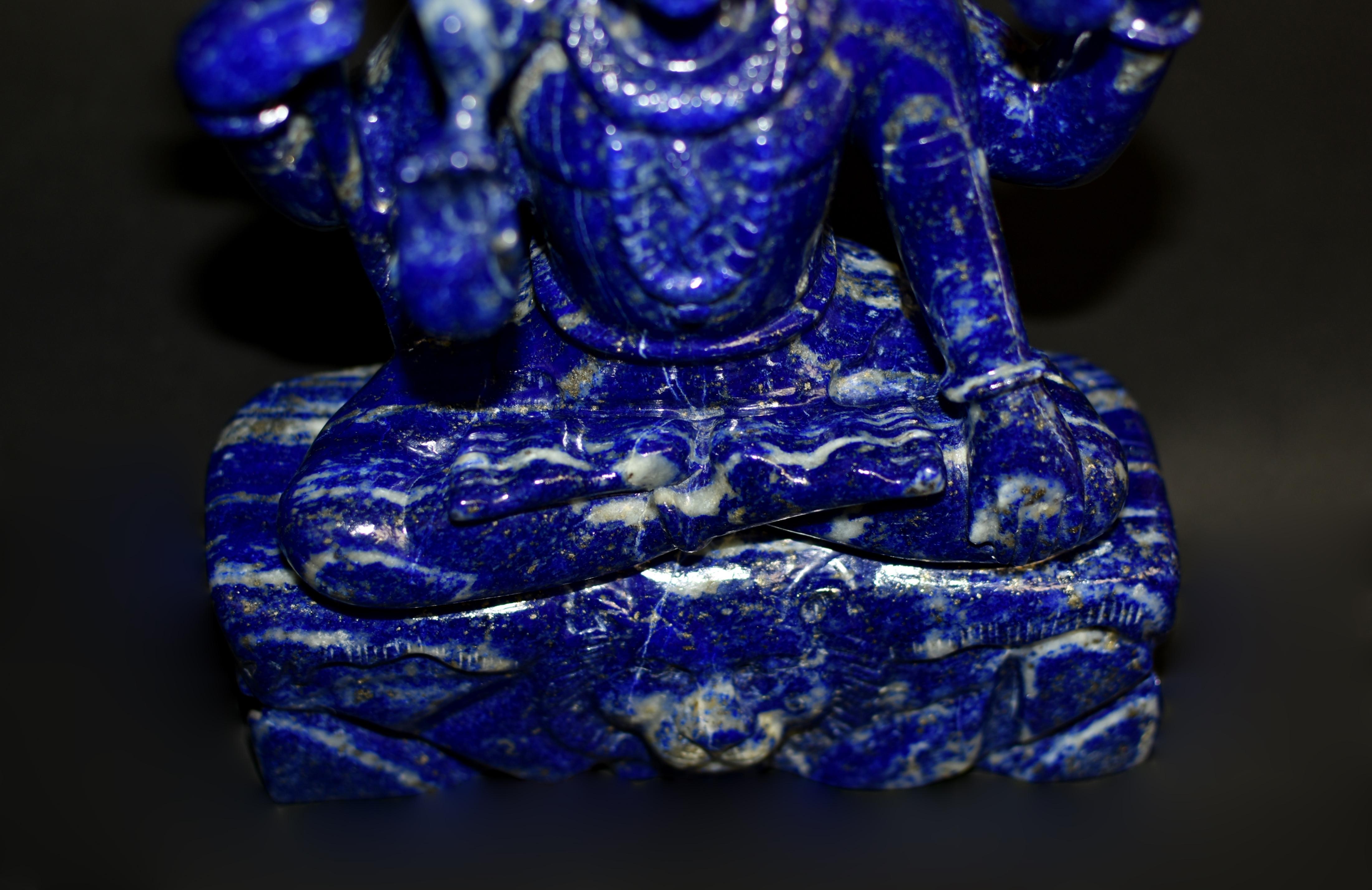 Lapis Lazuli Shiva Statue Natual Finest 8.5 lb For Sale 6