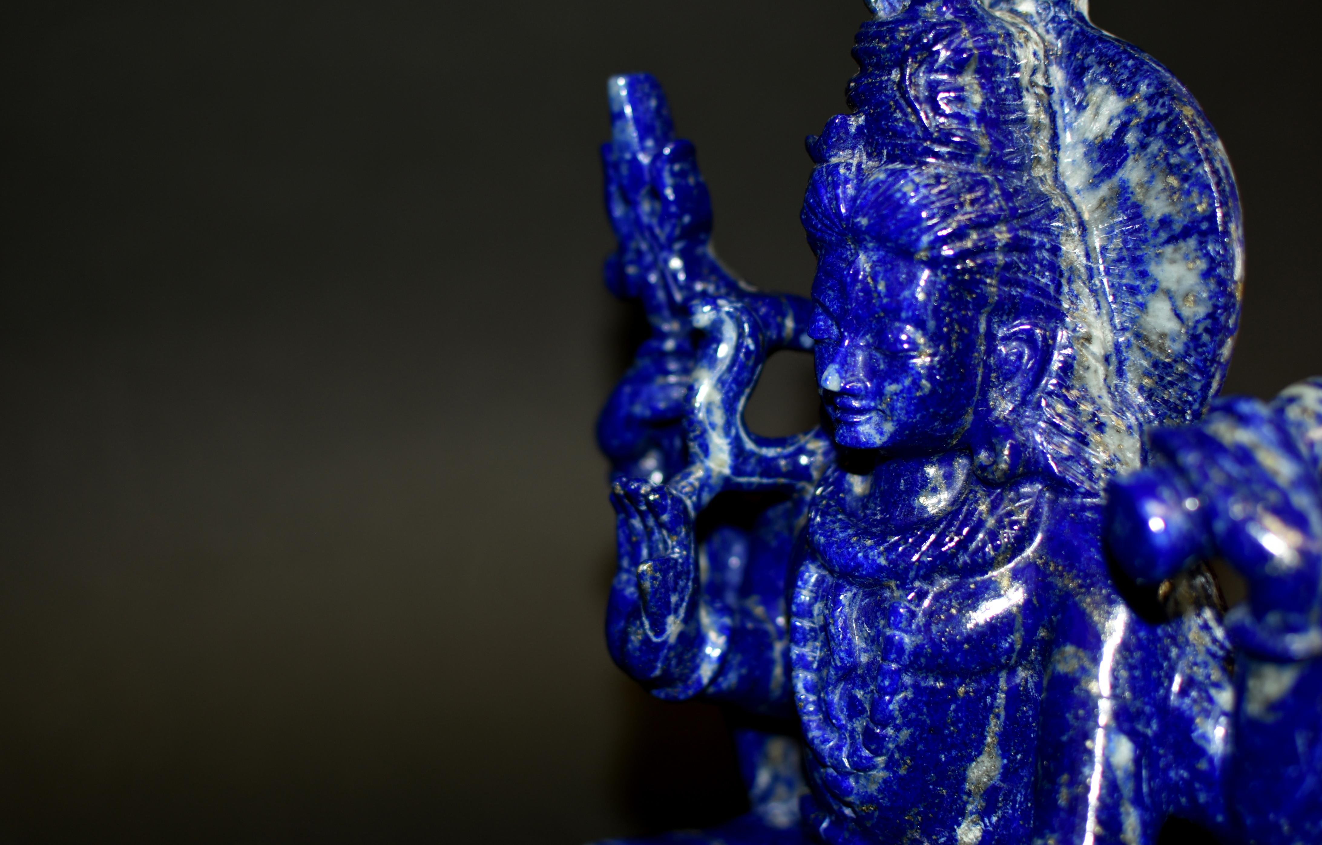 Lapis Lazuli Shiva Statue Natual Finest 8.5 lb For Sale 7