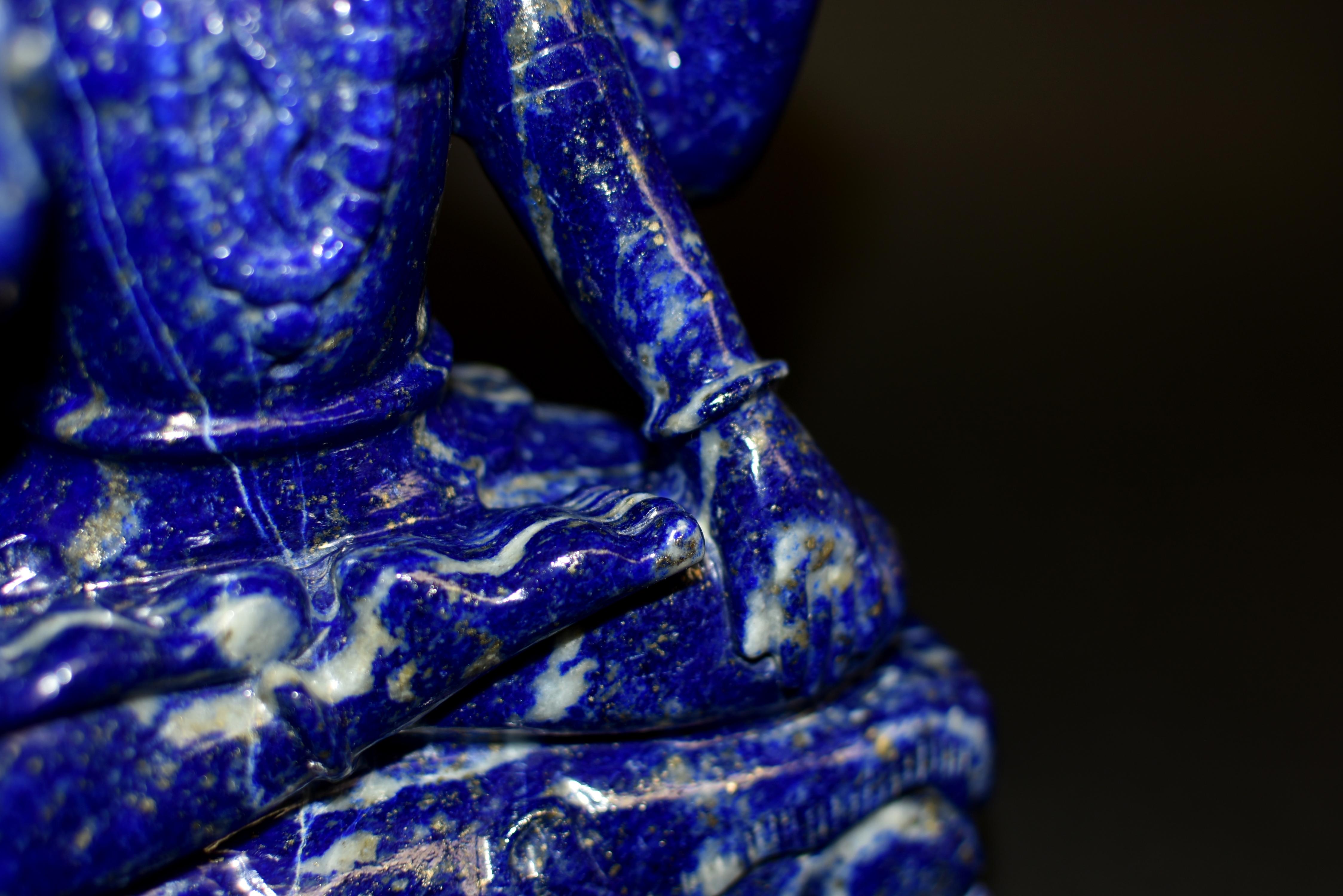 Lapis Lazuli Shiva Statue Natual Finest 8.5 lb For Sale 8