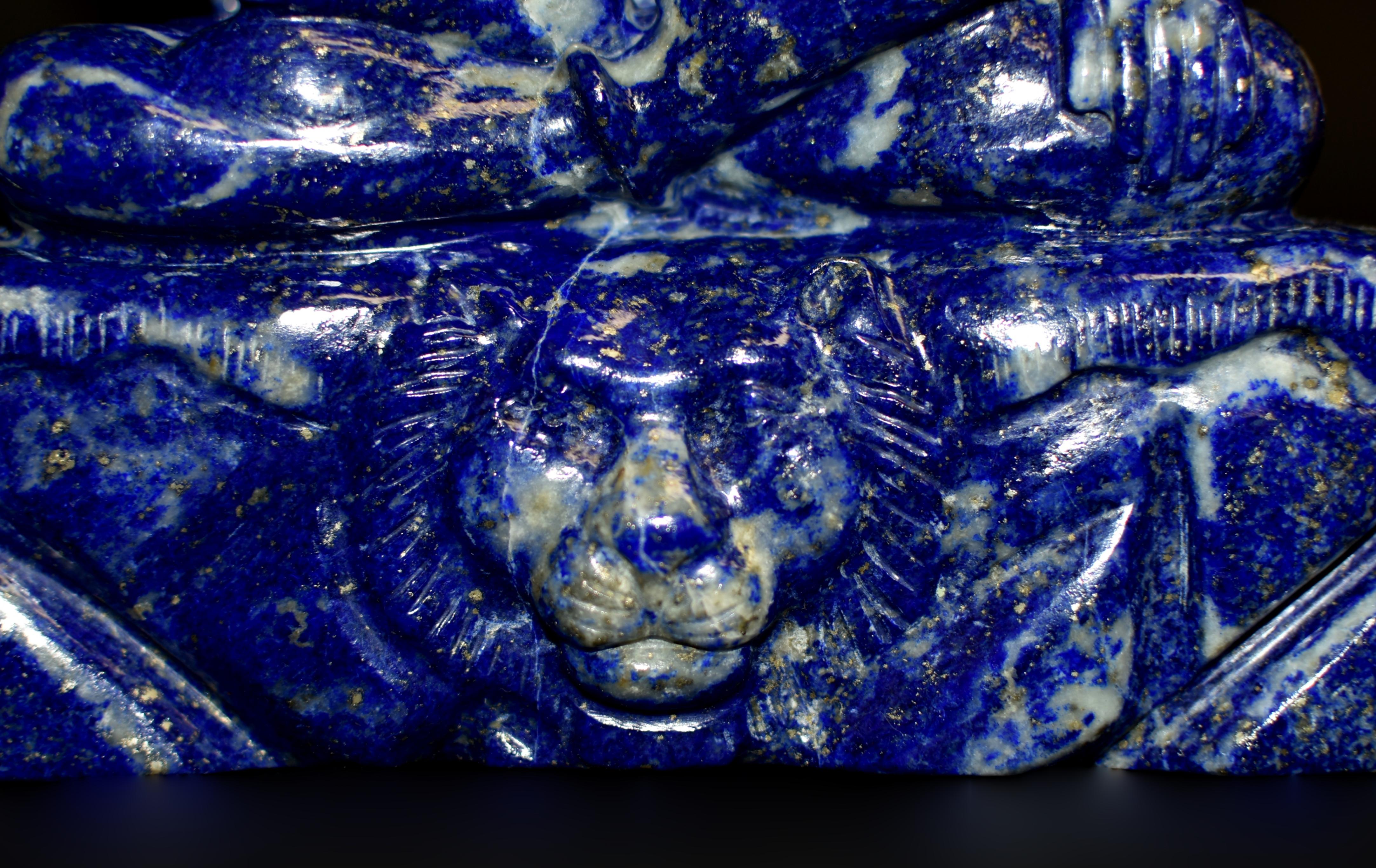 Lapis Lazuli Shiva Statue Natual Finest 8.5 lb For Sale 9
