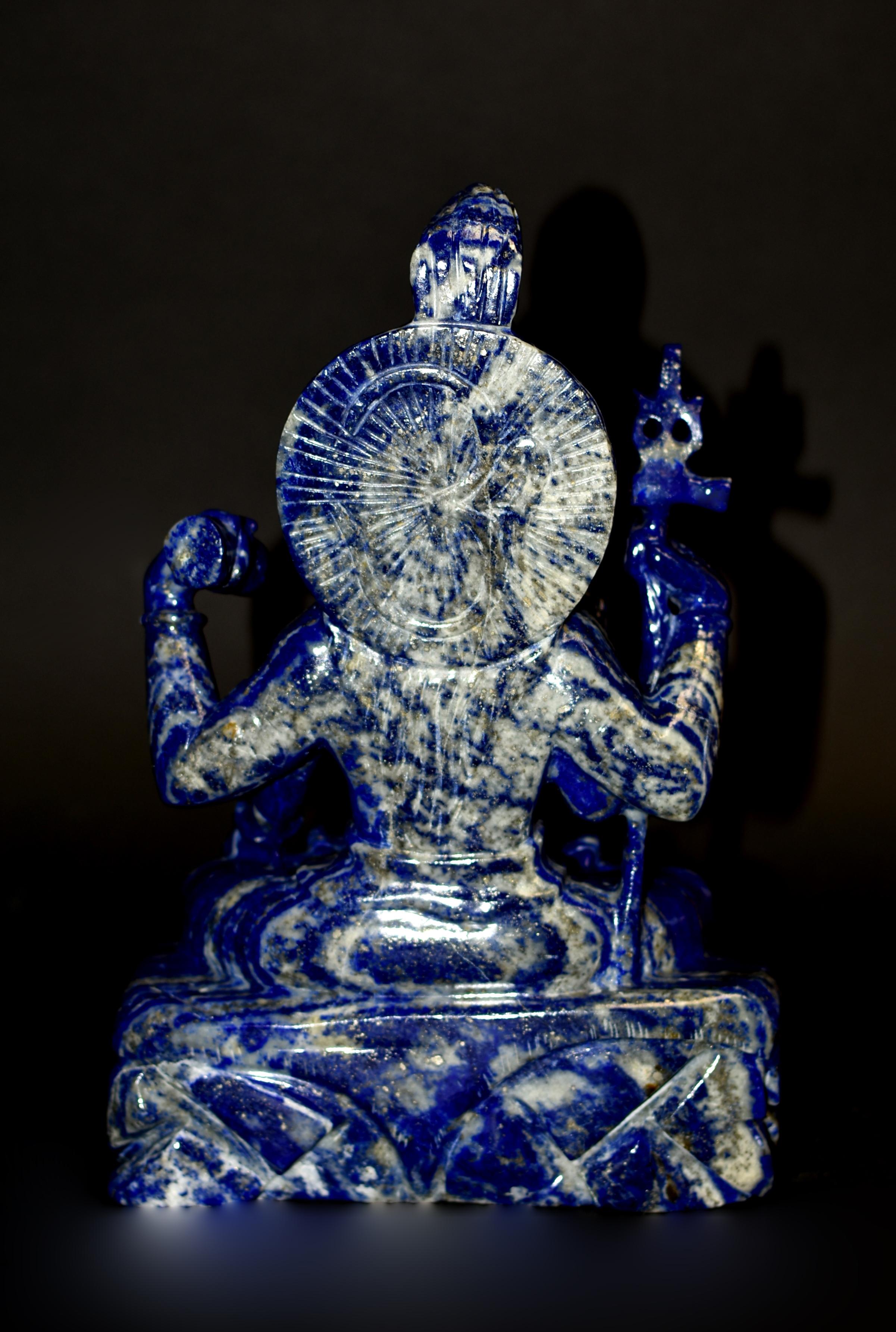 Lapis Lazuli Shiva Statue Natual Finest 8.5 lb For Sale 13