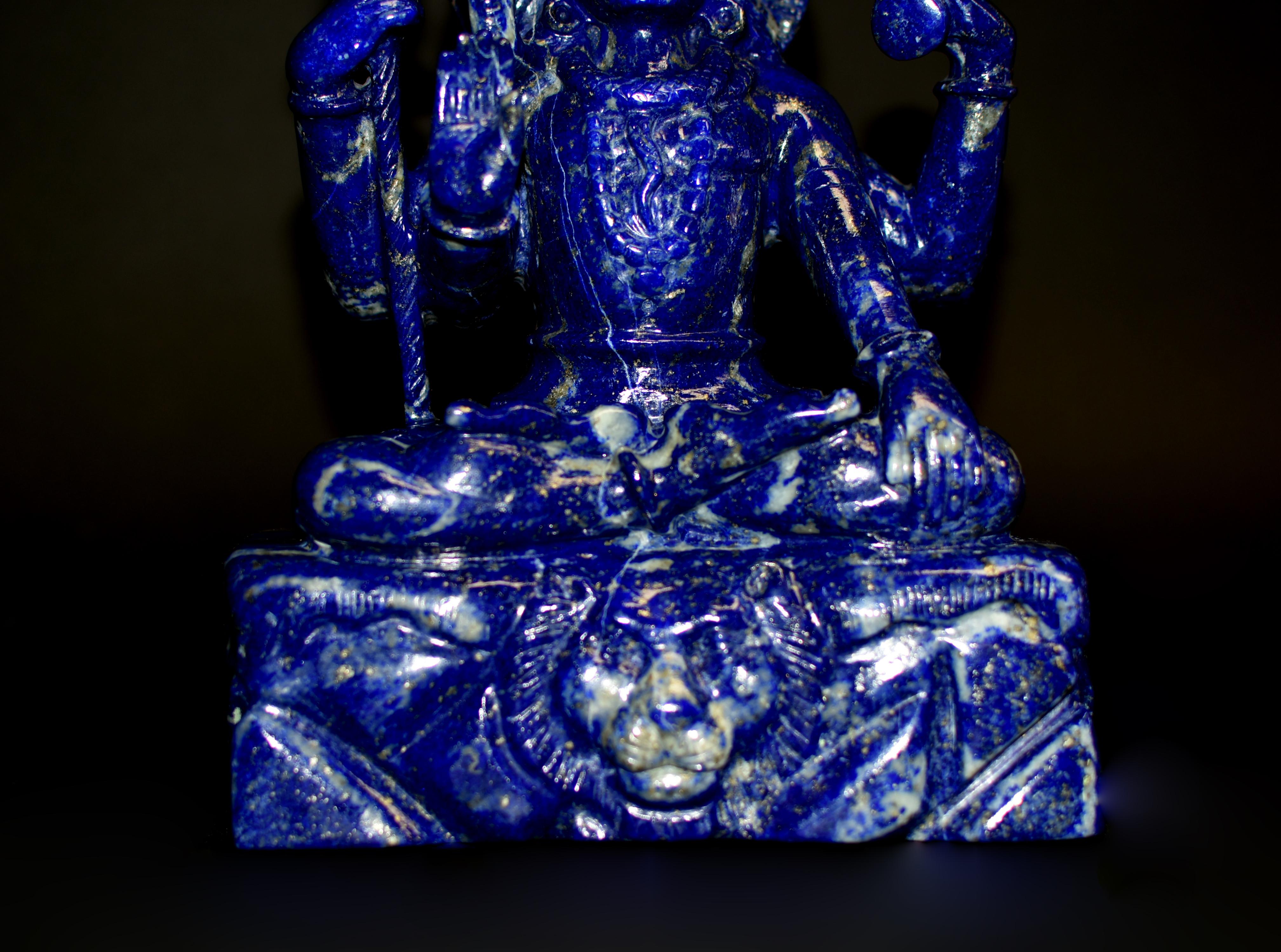 Lapis Lazuli Shiva Statue Natual Finest 8.5 lb For Sale 1