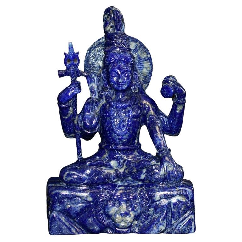 Lapis Lazuli Shiva Statue Natual Finest 8.5 lb For Sale