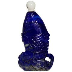 Antique Lapis Lazuli Snuff Bottle Chinese