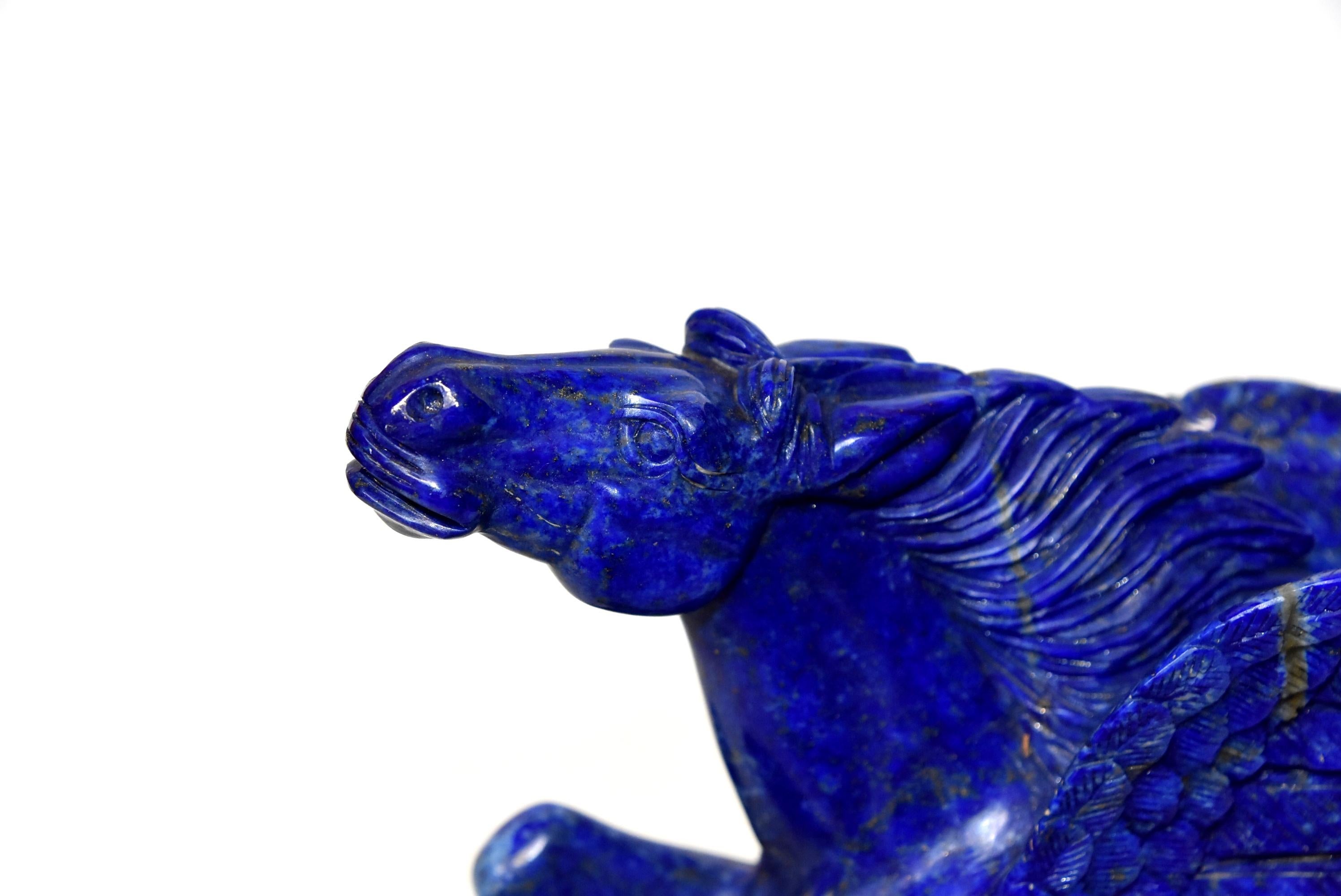 Lapis Lazuli Statue, 4.5 Lb Pegasus Sculpture by Known Artist 6