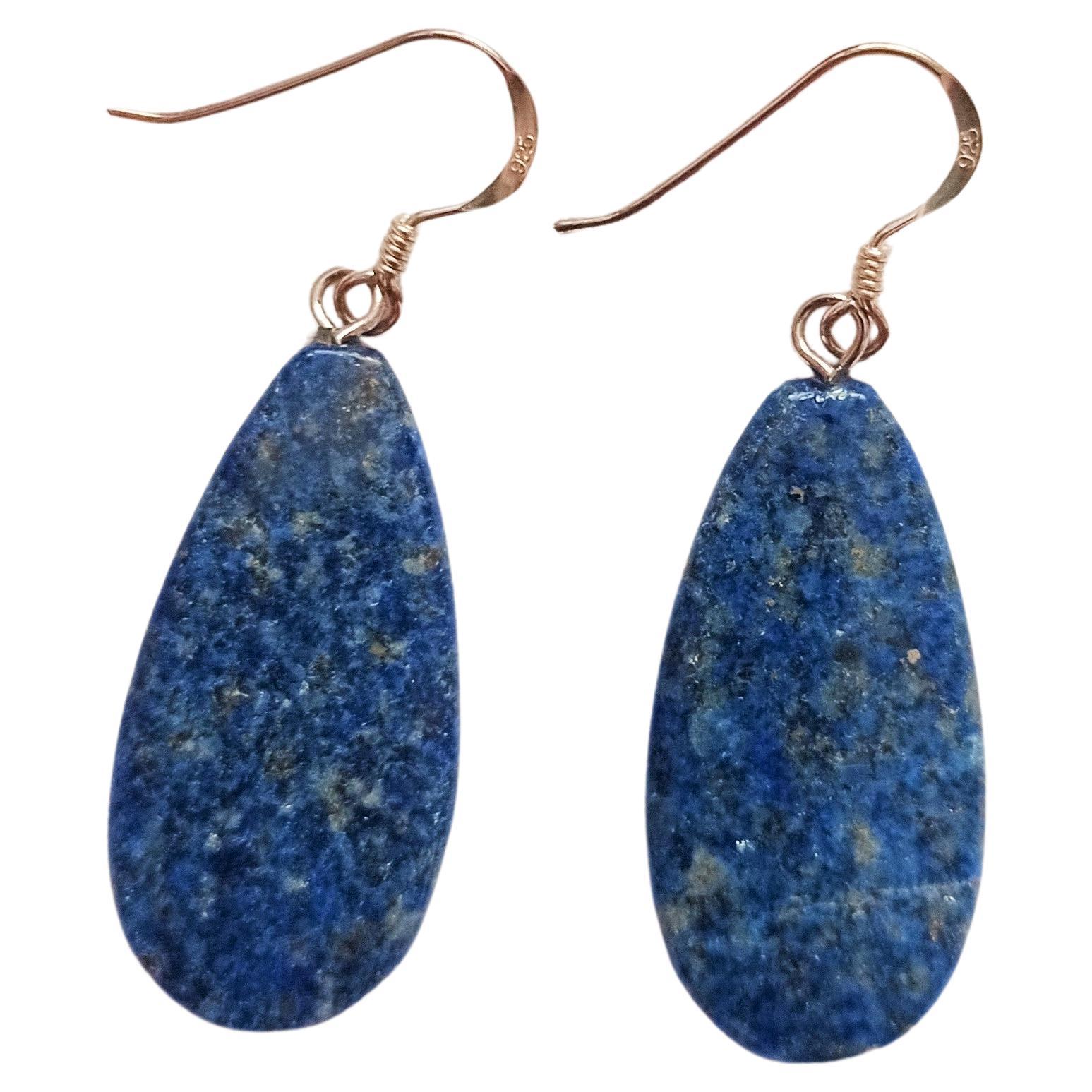 Lapis Lazuli Sterling Silver Drop Earrings  by nlanlaVictory