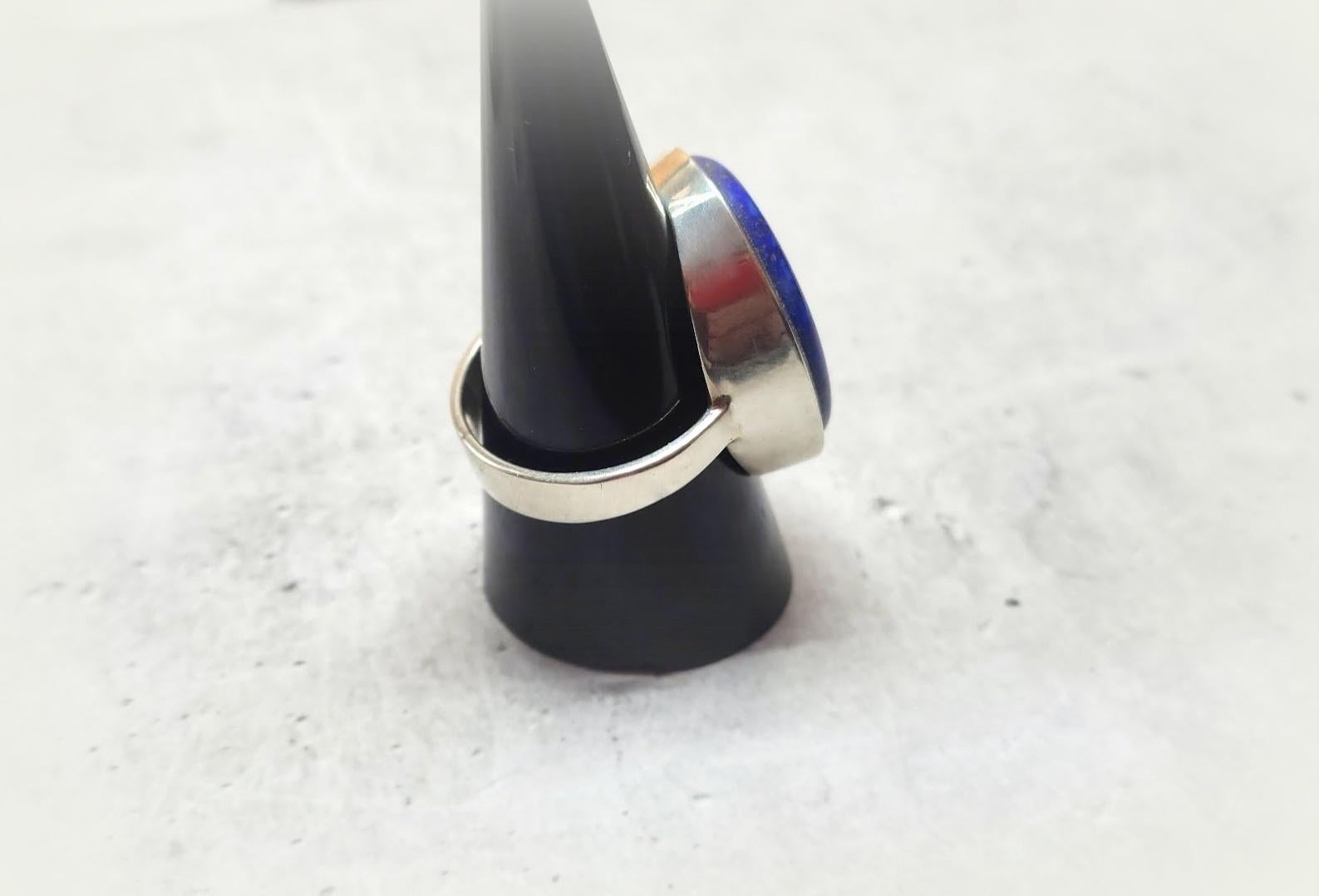 Women's or Men's Lapis Lazuli Sterling Silver Ring For Sale
