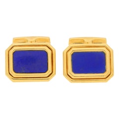 Lapis Lazuli Swivel-Back Cufflinks in Yellow Gold