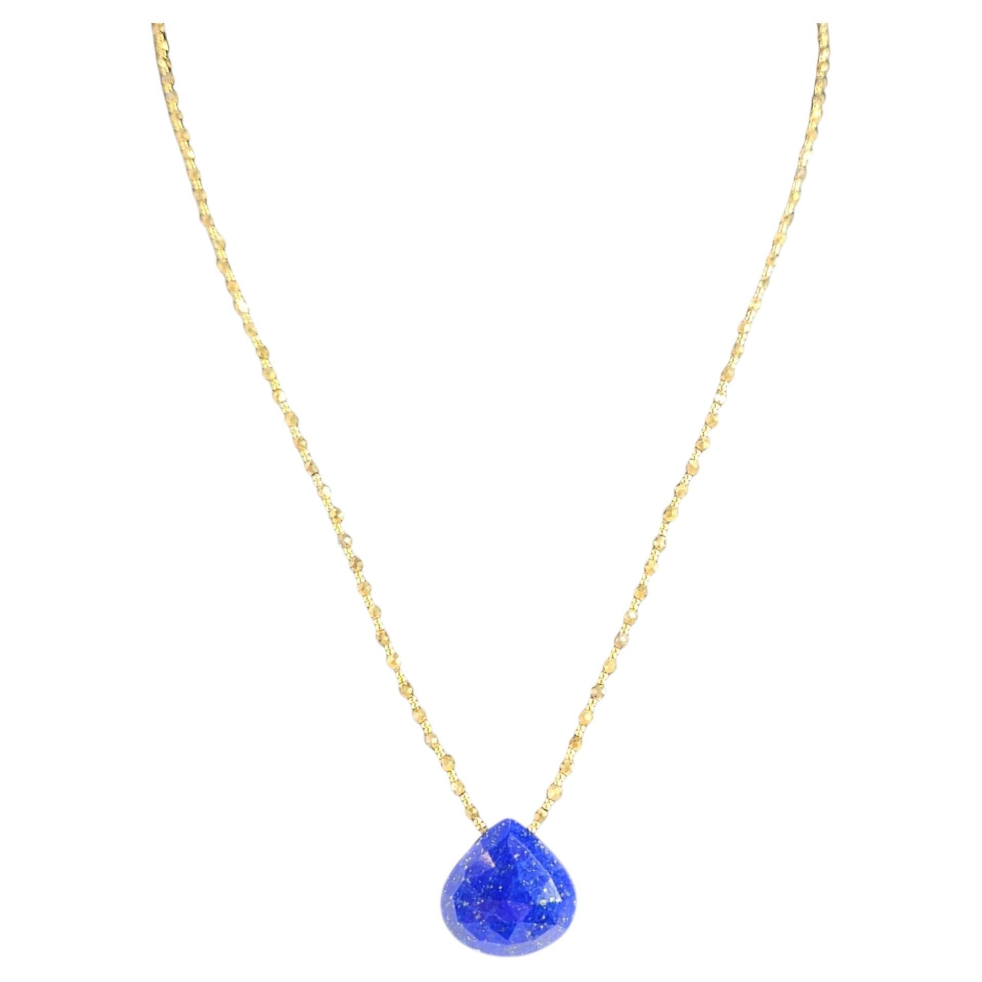 Lapis Lazuli Teardrop Pendant Link Chain