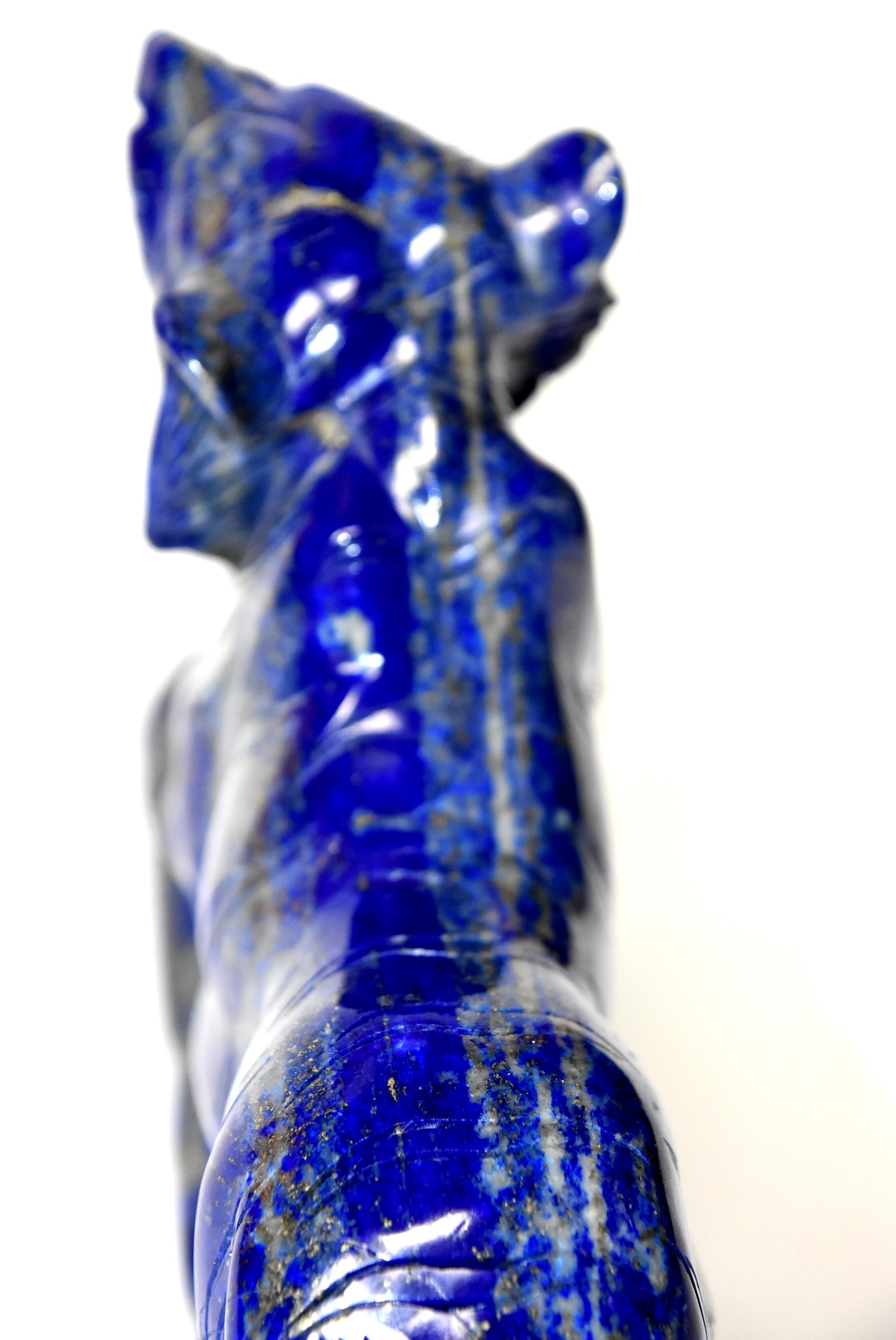 Lapis Lazuli Tiger Sculpture, Natural 3 lb Statue 3