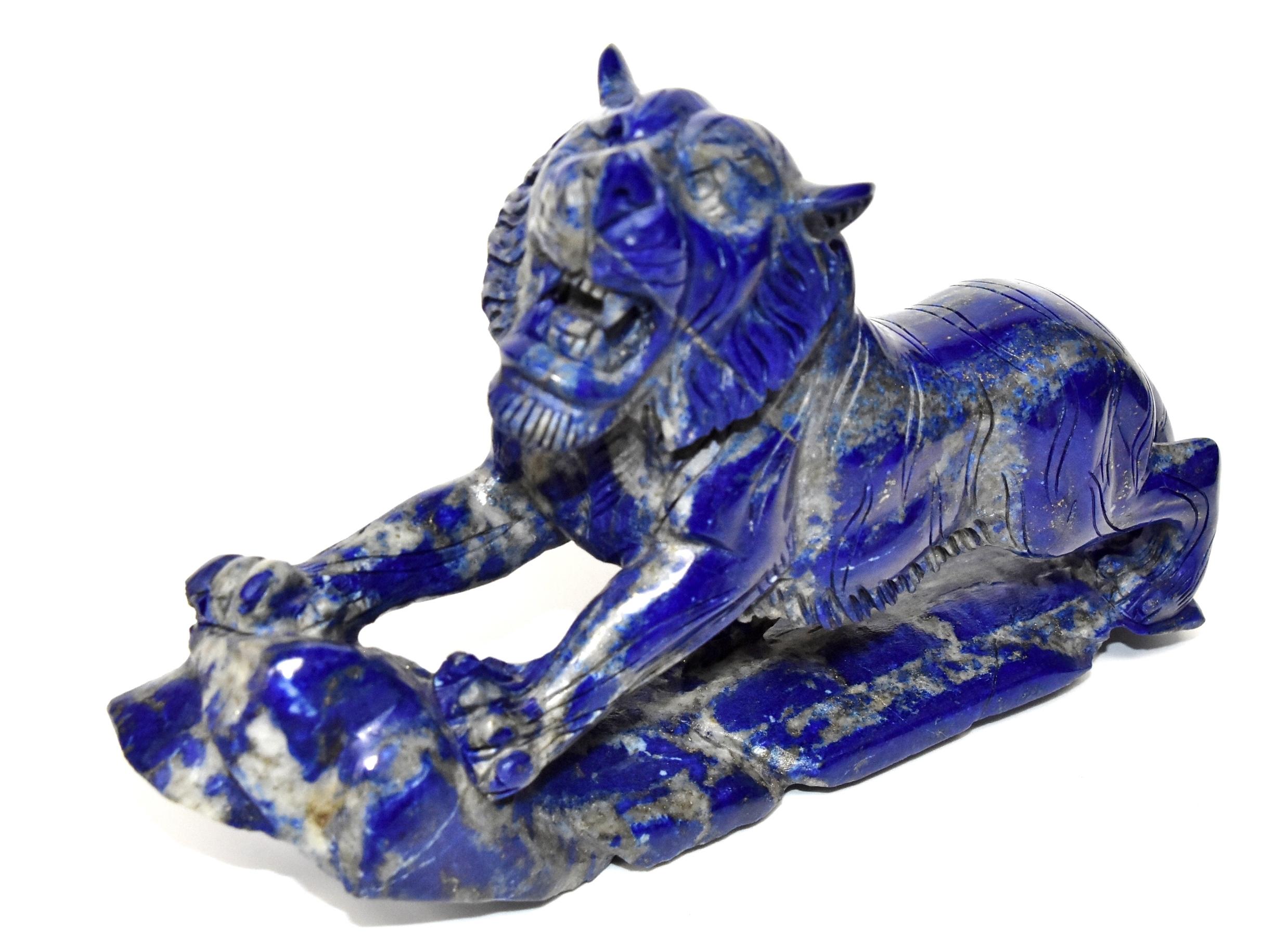 Lapis Lazuli Tiger Sculpture, Natural 3 lb Statue 10