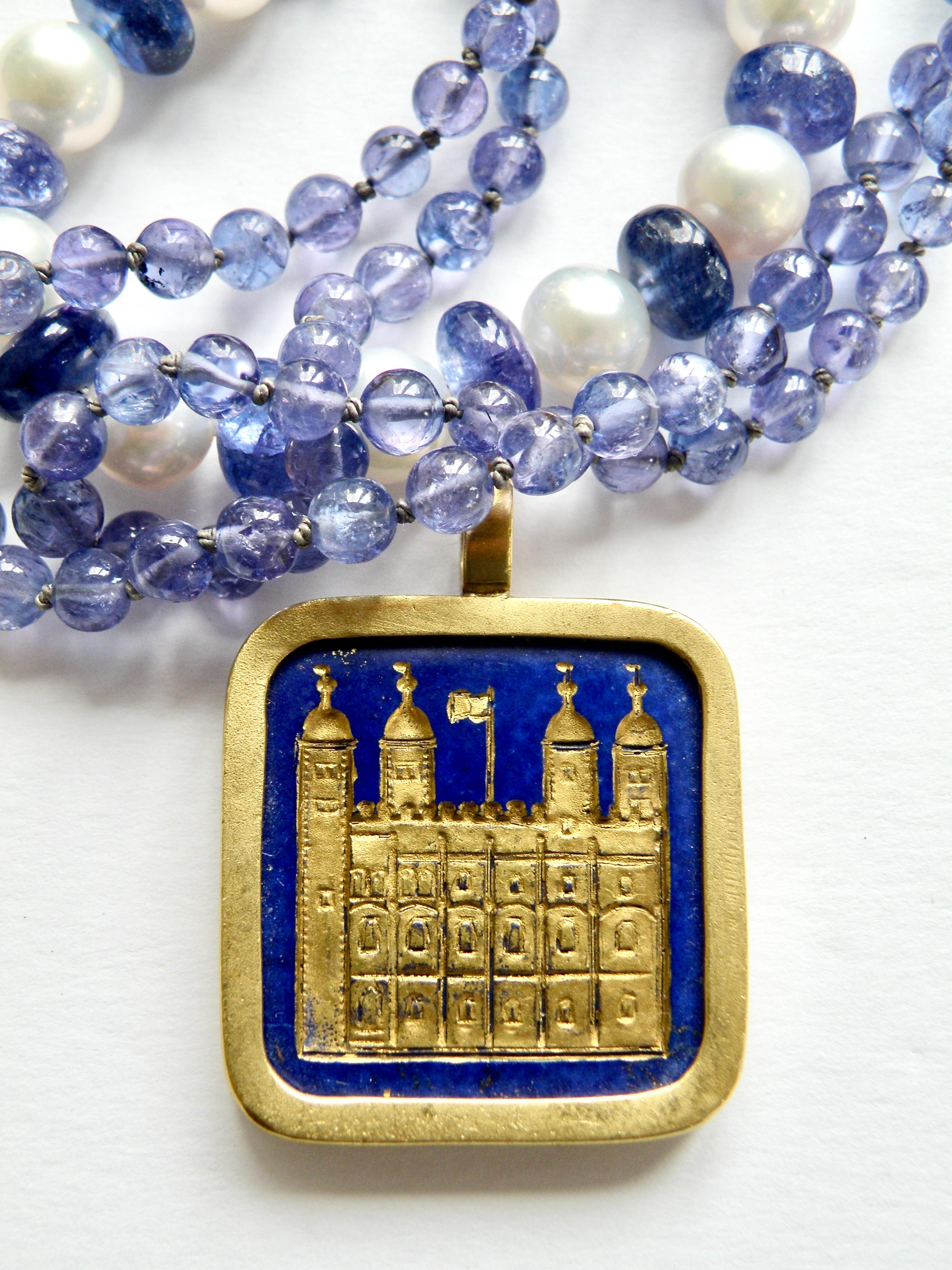 Contemporary Lapis Lazuli Tower of London  For Sale