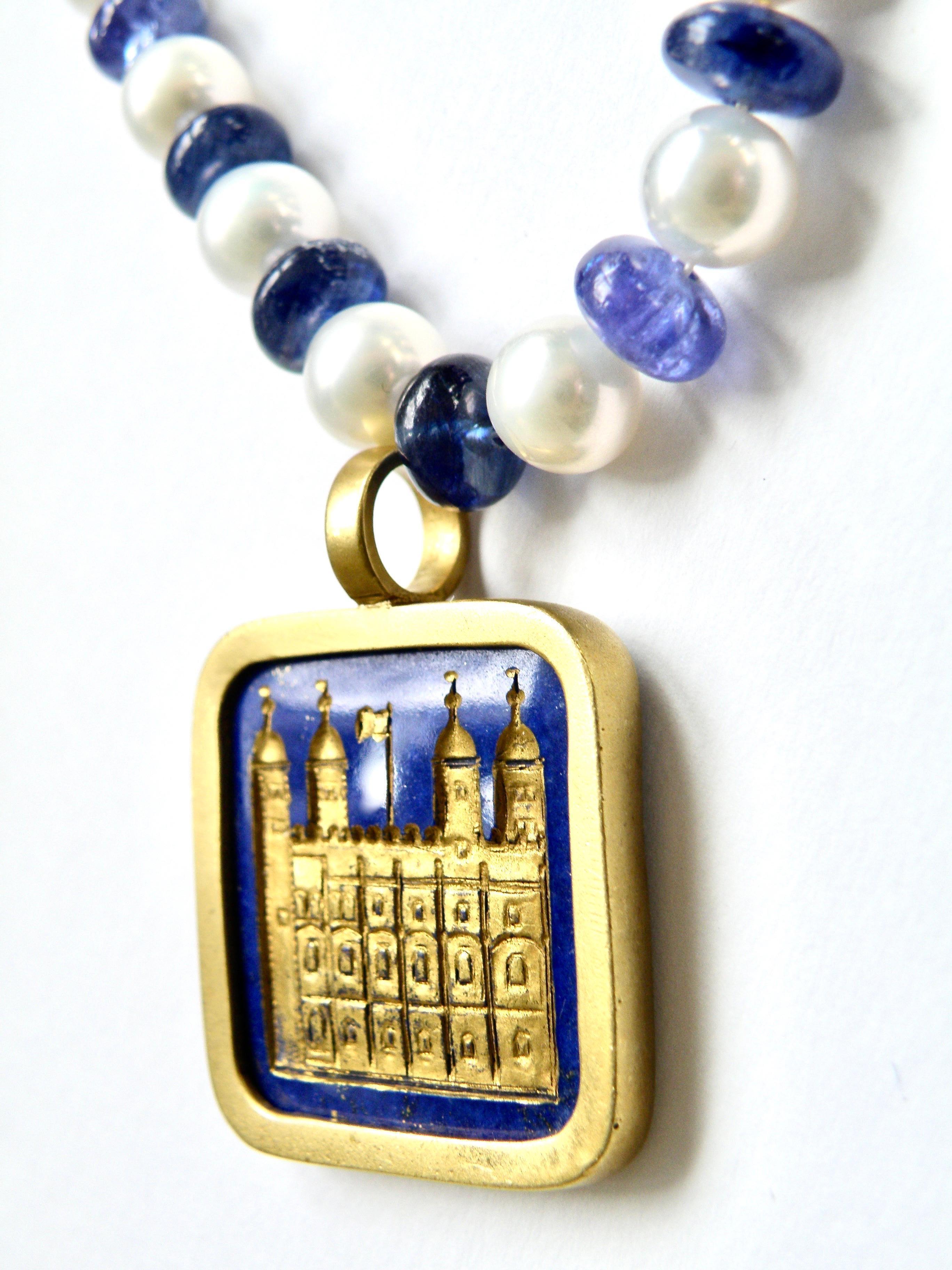 Lapis Lazuli Tower of London  In New Condition For Sale In Cohasset, MA