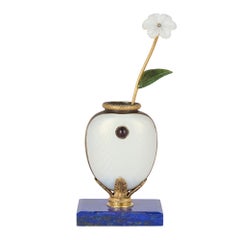 Blumenmodell aus Lapislazuli, Vermeil, Emaille und Diamanten im Stil von Fabergé