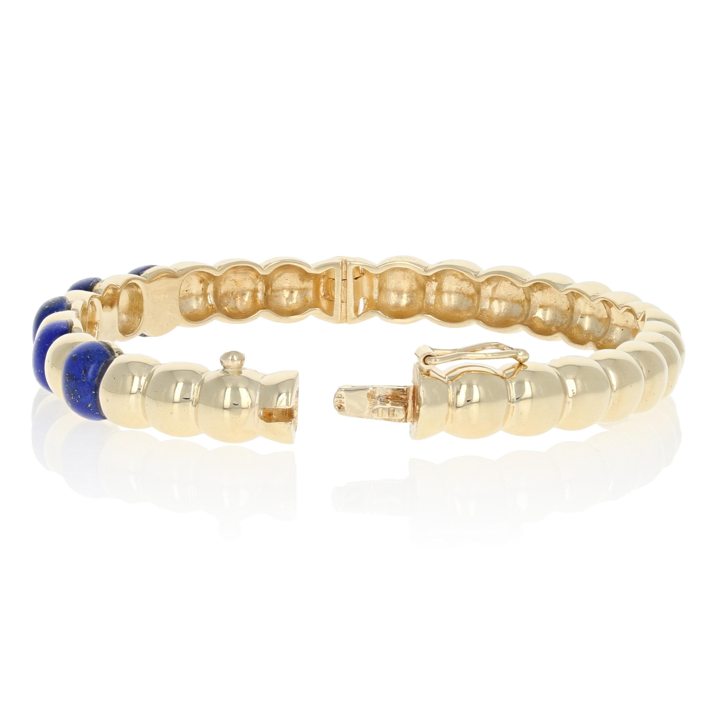 yellow gold lapis bracelet