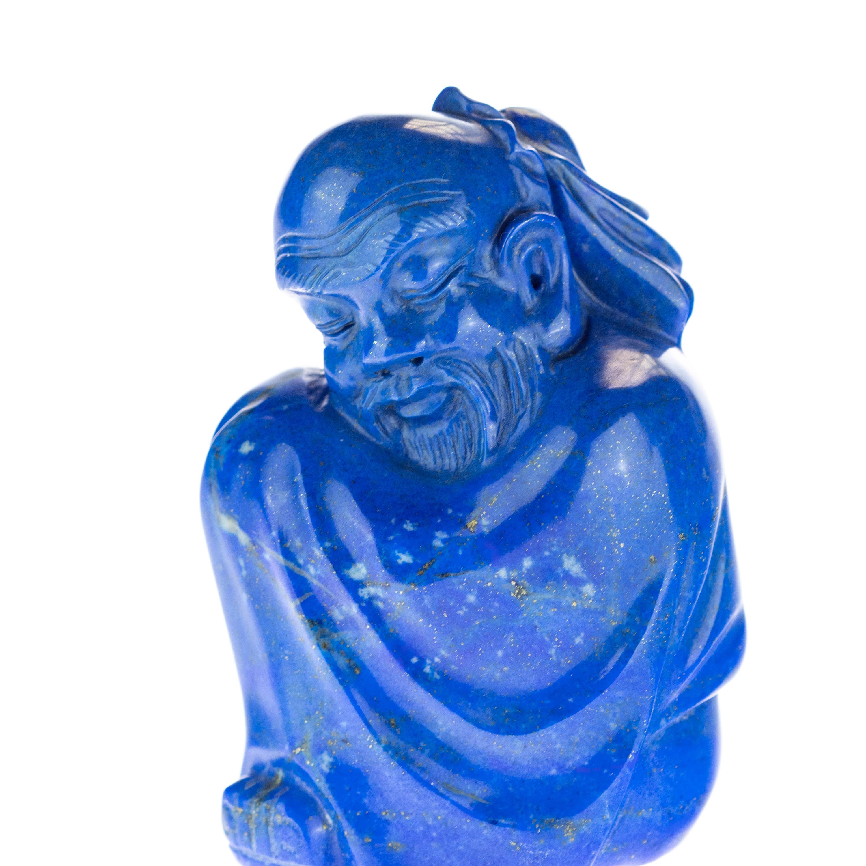 Lapis Lazuli Wise Men Figurine Carved Human Culture Artisanal Statue Sculpture For Sale 3