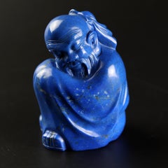 Lapis Lazuli Wise Men Figurine Carved Human Culture Artisanal Statue Sculpture