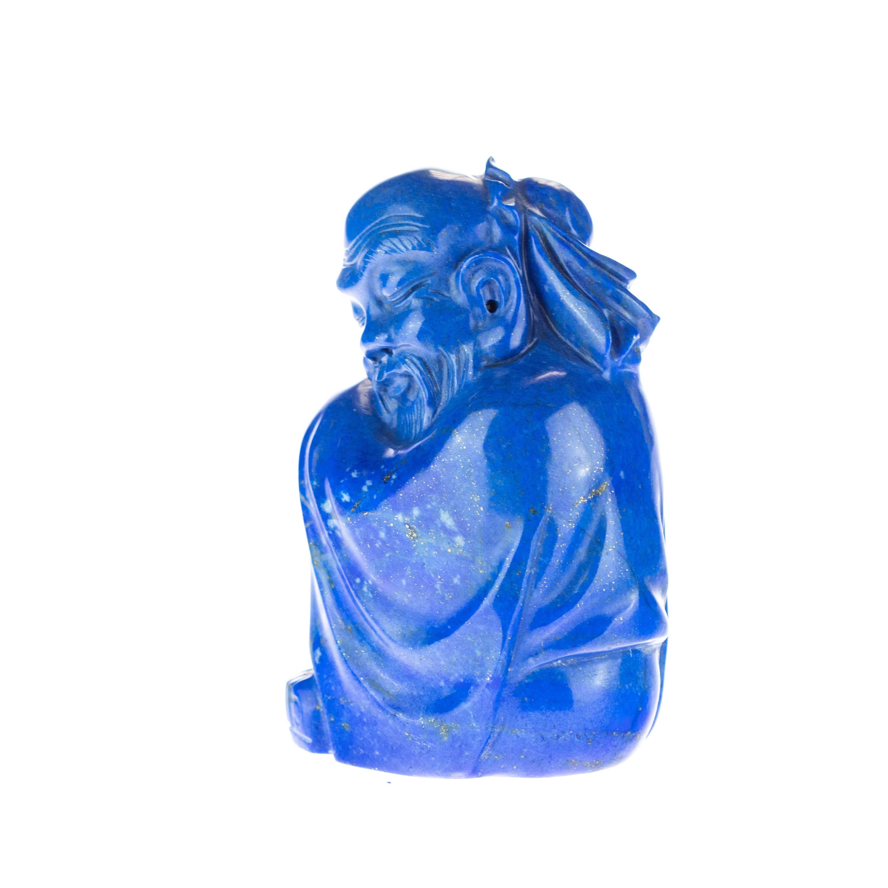 Lapis Lazuli Wise Men Figurine Carved Human Culture Artisanal Statue Sculpture For Sale 2