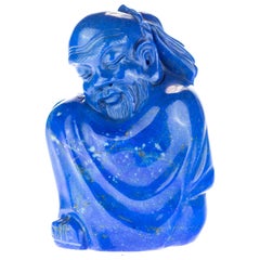 Lapis Lazuli Wise Men Figurine Carved Human Culture Artisanal Statue Sculpture