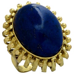 Lapis Lazuli Yellow Gold Cocktail Ring