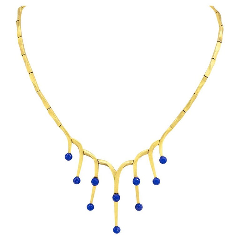 Lapis Lazuli Yellow Gold Necklace