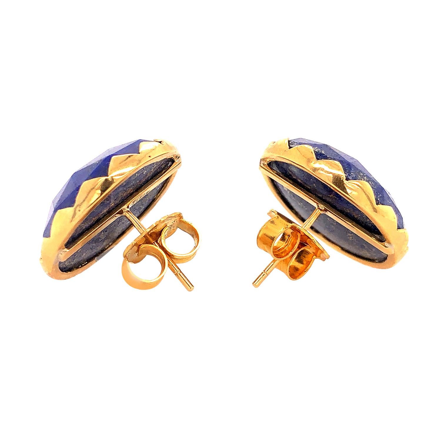 Artigiano Orecchini di lapis minimal in oro giallo 18k in vendita