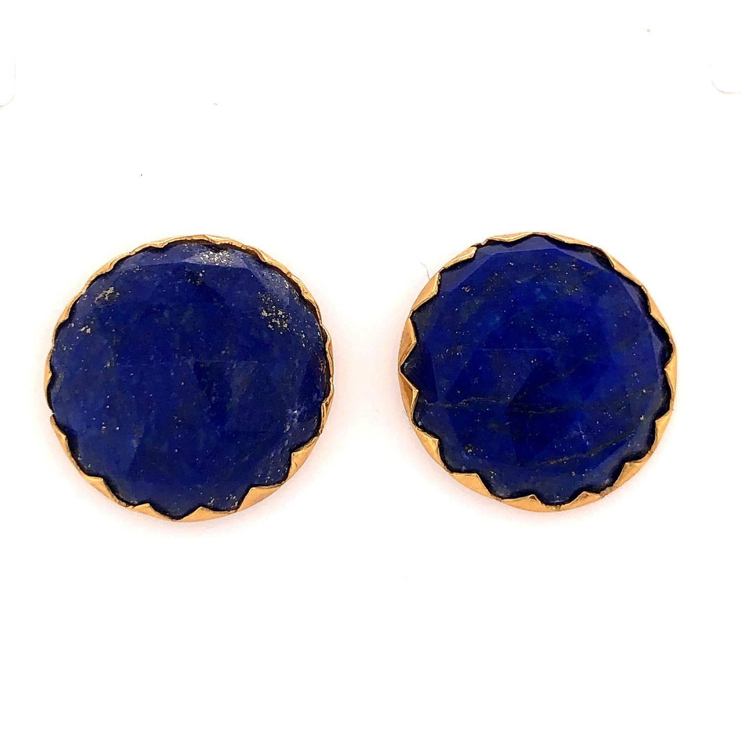 Taglio misto Orecchini di lapis minimal in oro giallo 18k in vendita