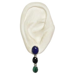 Boucles d'oreilles Lapis Onyx Malachite