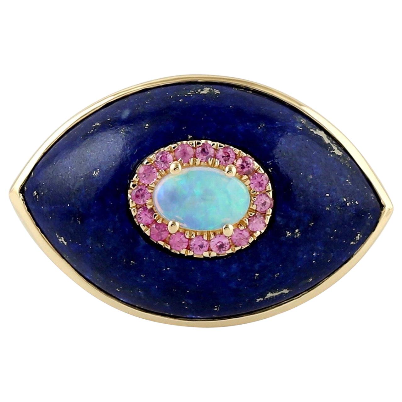 Lapis Opal 18 Karat Gold Ring