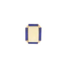 Lapis Opal Diamonds 14 Karat Yellow Gold Cocktail Ring