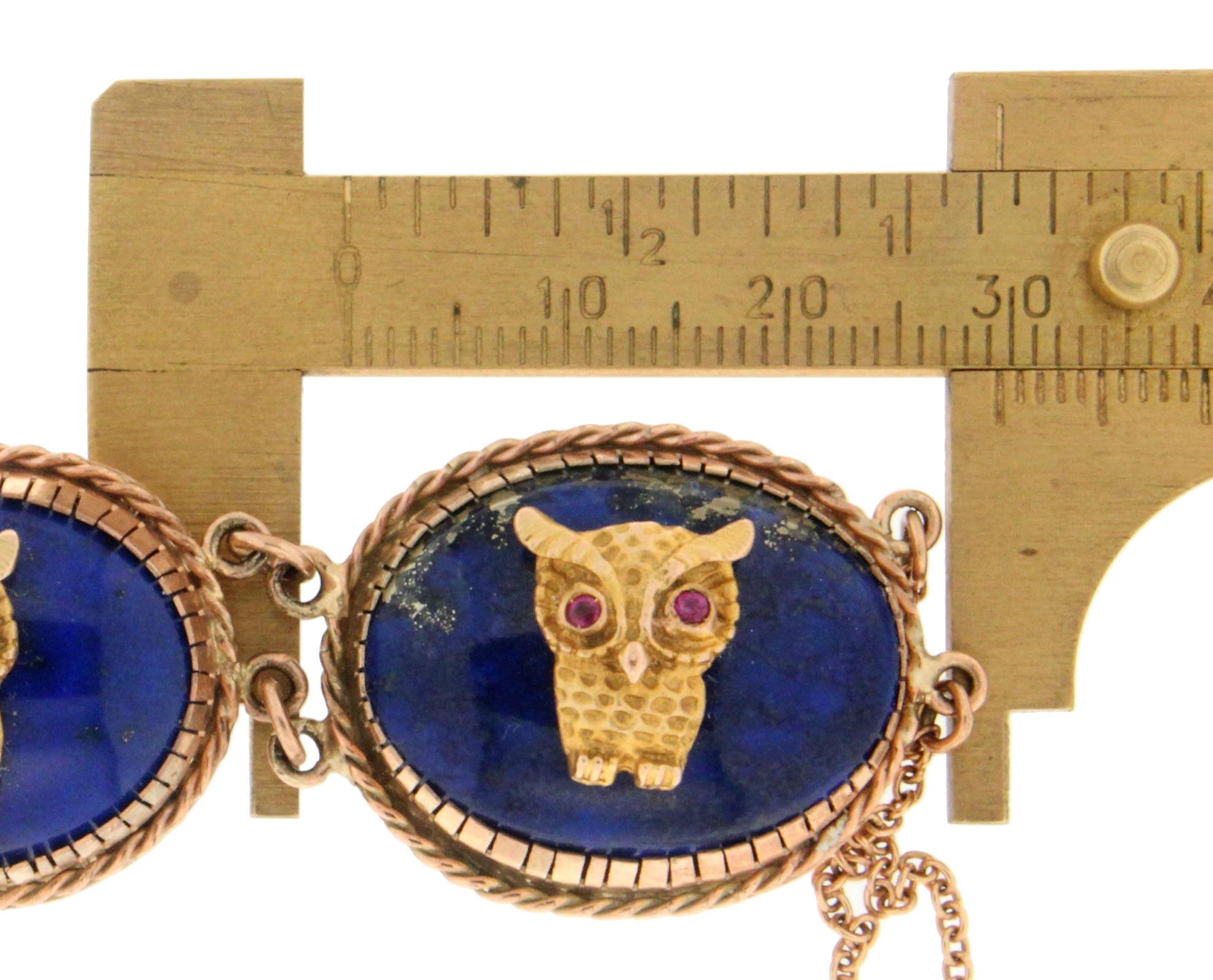 Lapis Owls 9 Karat Yellow Gold, Choker Necklace 1