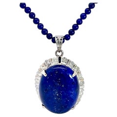 Ciondolo in lapislazzuli con collana di perline di lapislazzuli
