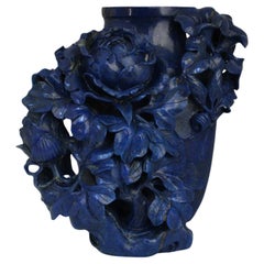 Lapis Peony Vase
