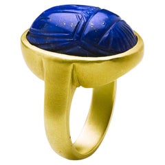 Lapis Scarab Ring