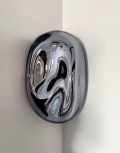 Espejo ahumado escultórico Lapis con cristal soplado a mano by Homa