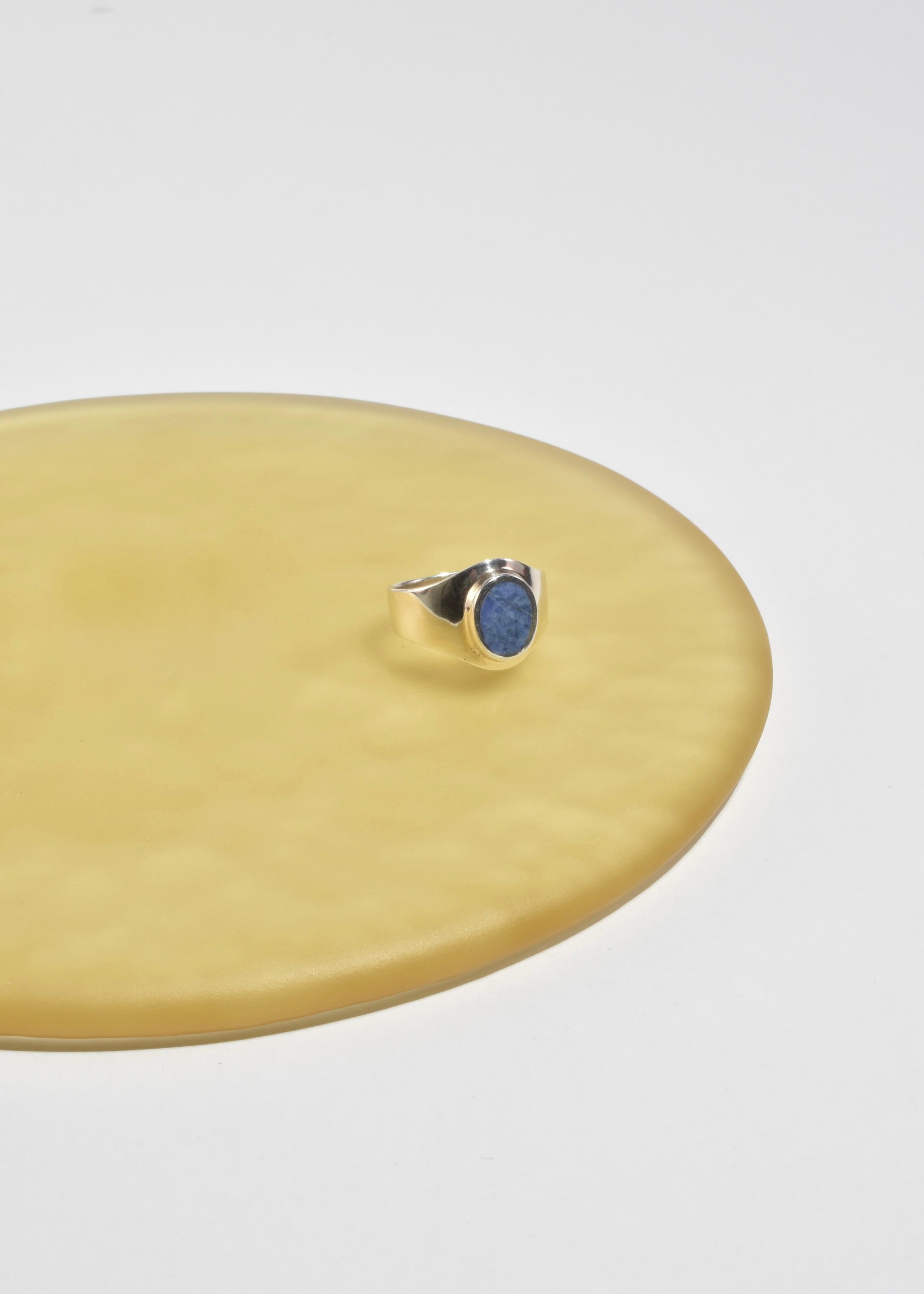 Cabochon Lapis Signet Ring For Sale