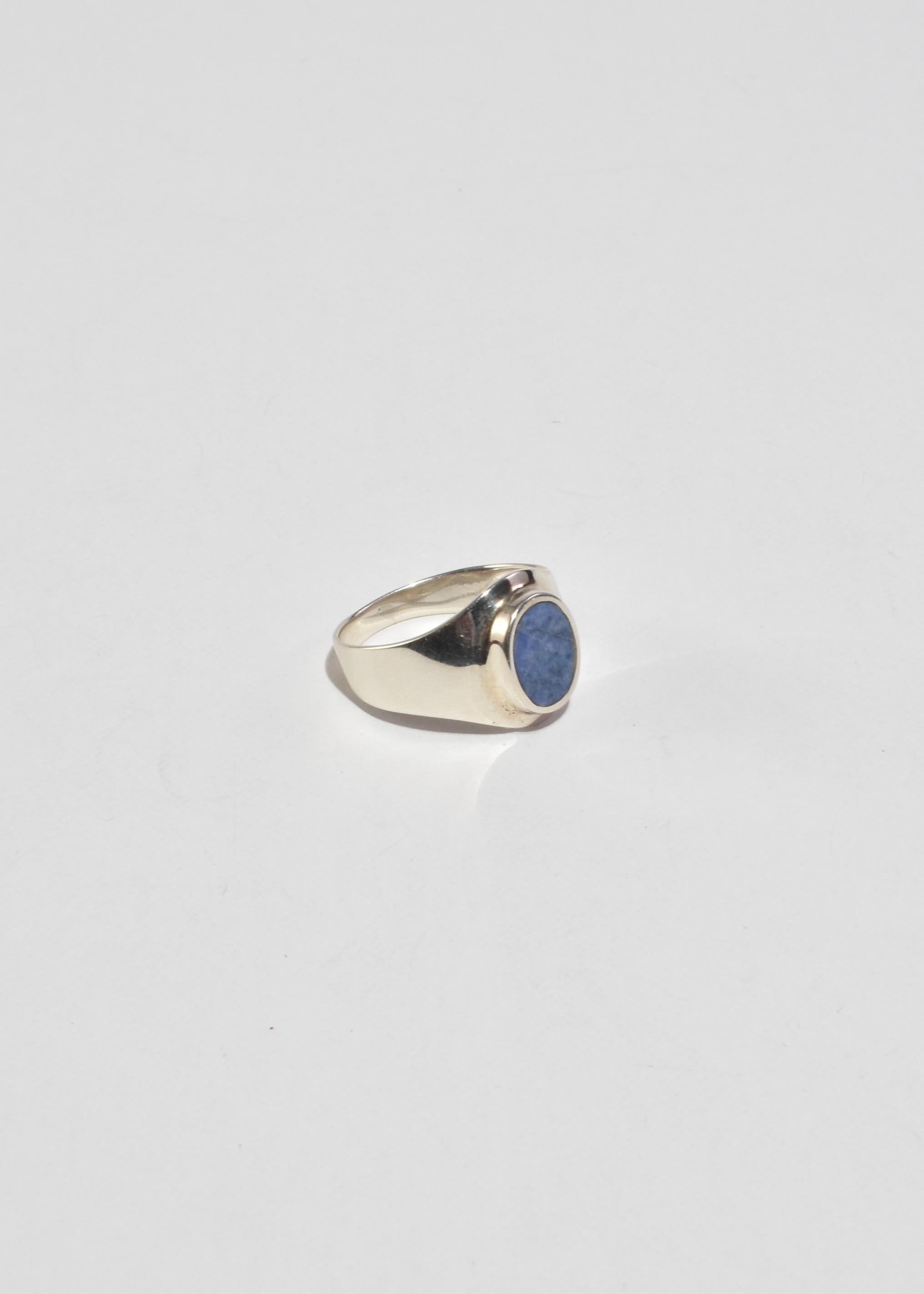 Lapis Signet Ring In Good Condition For Sale In Richmond, VA
