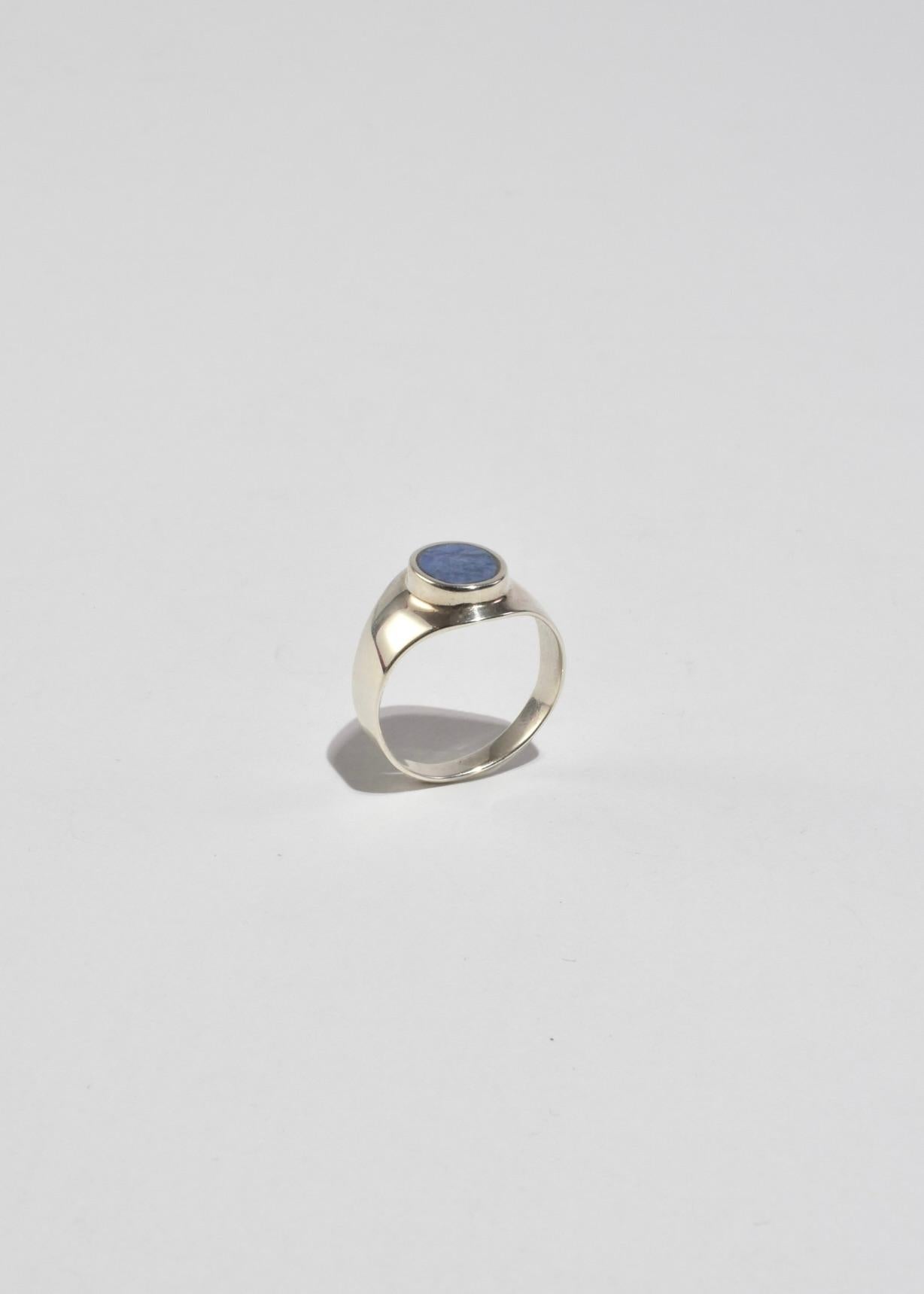 Women's or Men's Lapis Signet Ring For Sale
