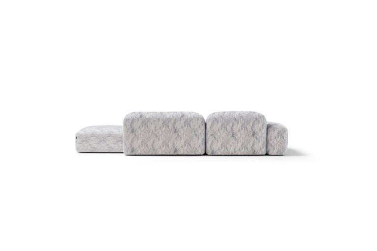 Lapis Sofa in Grey Patterned Velvet by Emanuel Gargano and Anton ...