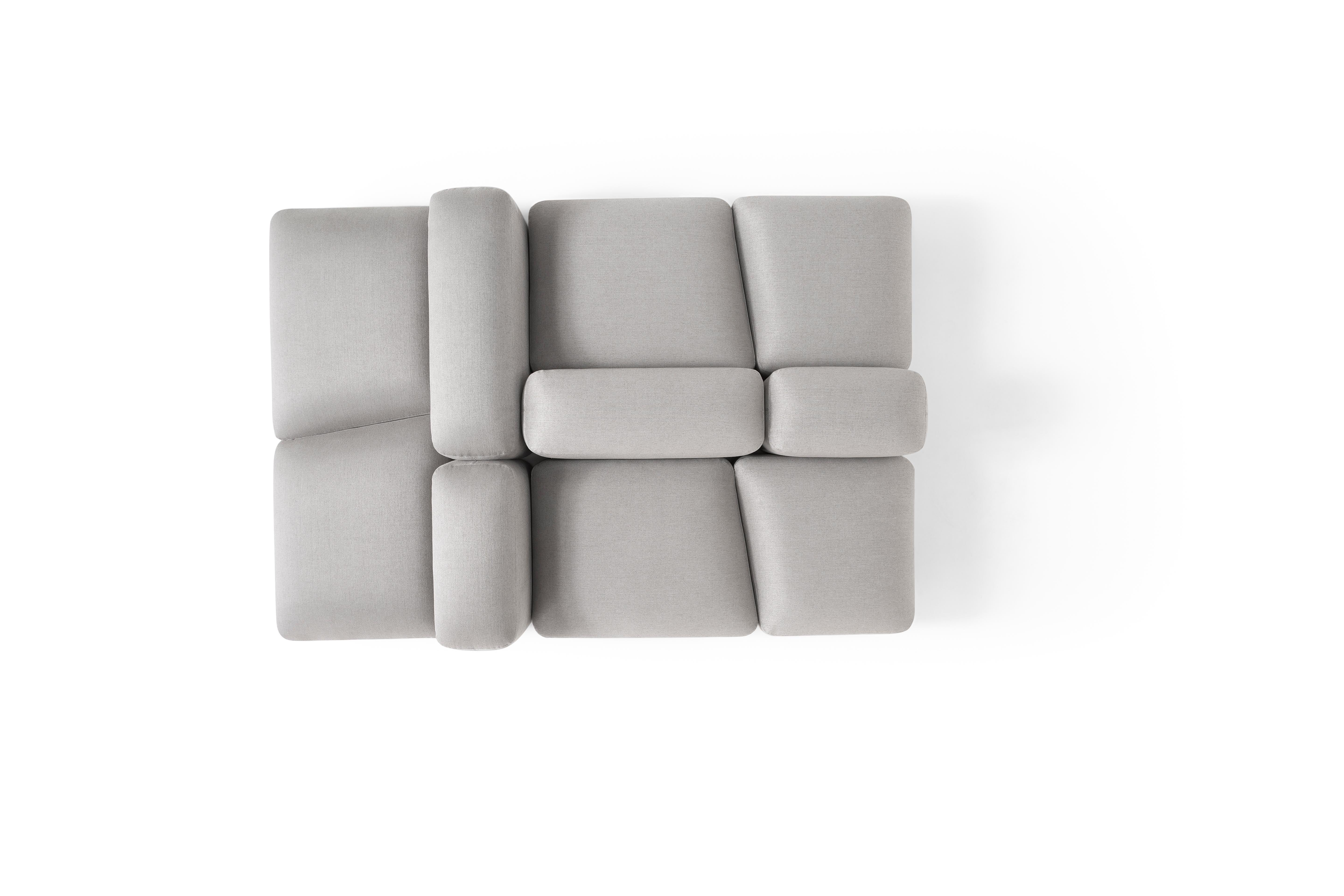 Modern Lapis Sofa Island in Taupe Grey by Emanuel Gargano & Anton Cristell For Sale